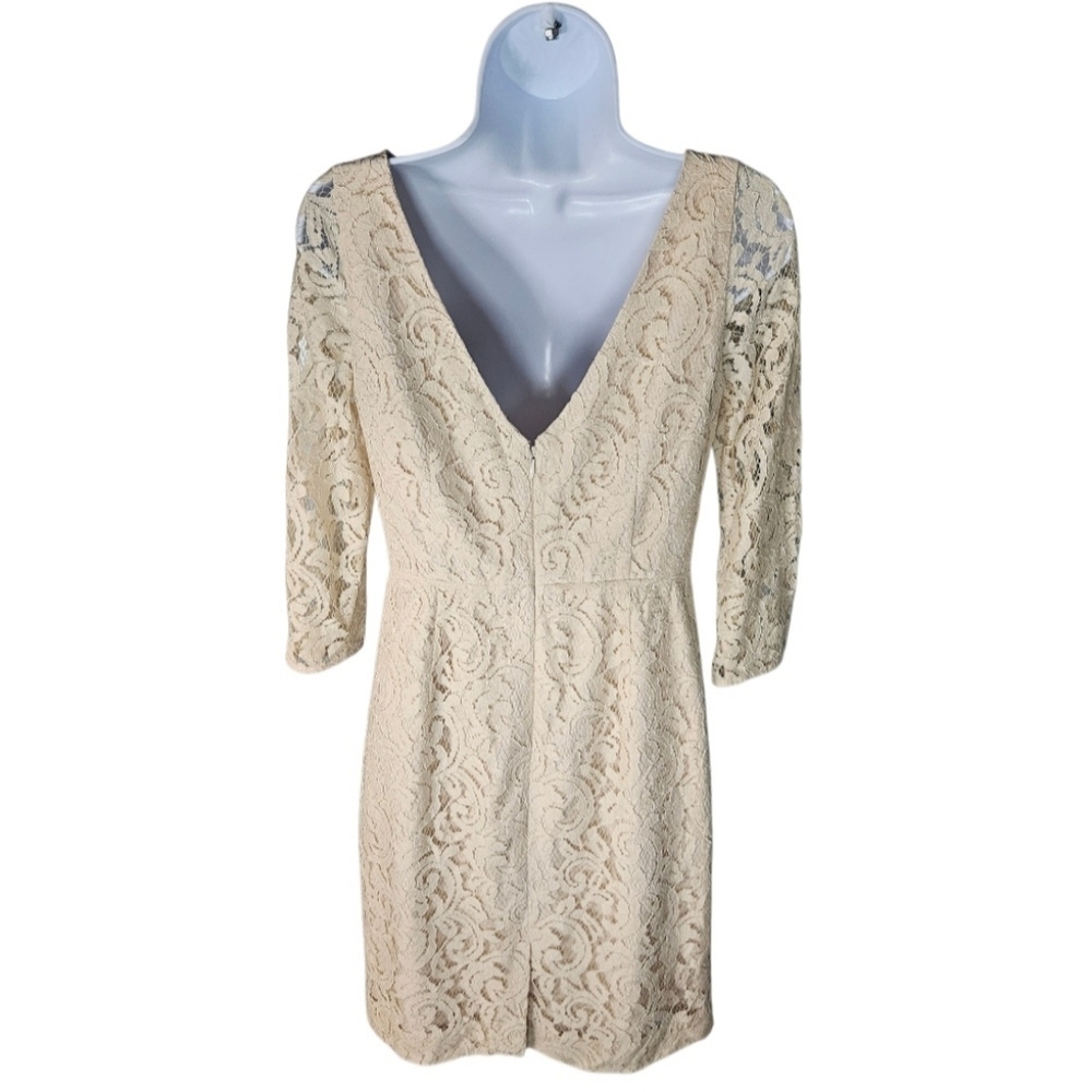 0001 J. Crew Natalia Lace Dress A9022 Cream Bridal Wedding Formal Office Size 2 - Picture 5 of 15